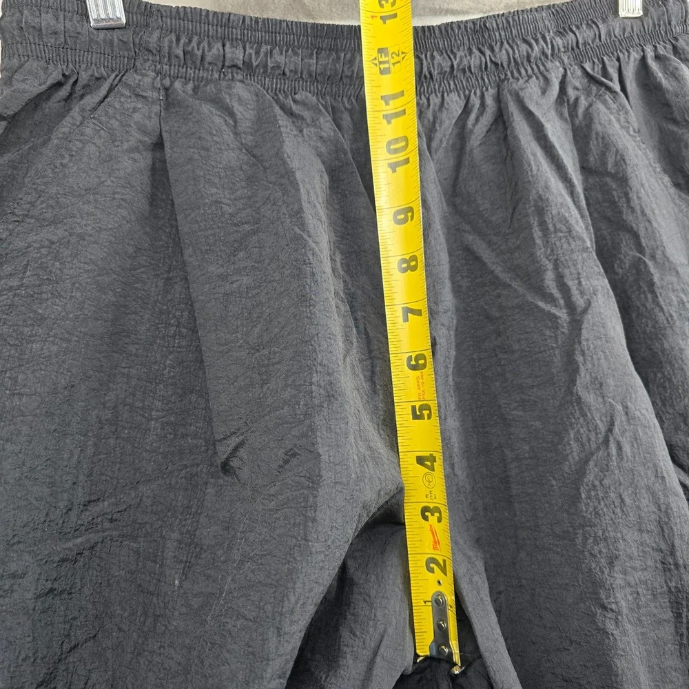 Vtg Nike Size XL Track Pants Black Nylon Joggers Elastic‎ Waist Logo